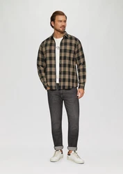 s.Oliver Langarmhemd Regular Fit Braun/Khaki
