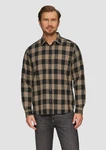 s.Oliver Langarmhemd Regular Fit Braun/Khaki