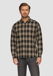 s.Oliver Langarmhemd Regular Fit Braun/Khaki