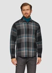 s.Oliver Langarmhemd Regular Fit Dunkelgrün/Mischfarben/Blau
