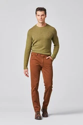 MEYER Chinohose CHICAGO Braun/Orange/Rot