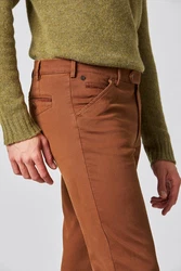 MEYER Chinohose CHICAGO Braun/Orange/Rot