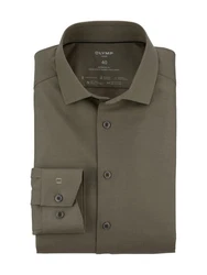 OLYMP Businesshemd Luxor 24/Seven modern fit Comfort Stretch Dunkelgrün/Khaki/Grau