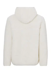 Tommy Jeans Plüschjacke TJM REG BADGE TEDDY ZIP TRU EXT mit Logopatch Weiß/Creme/Khaki/Beige