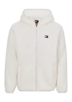 Tommy Jeans Plüschjacke TJM REG BADGE TEDDY ZIP TRU EXT mit Logopatch Weiß/Creme/Khaki/Beige