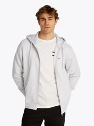 Tommy Jeans Sweatshirt TJM REG S FLAG ZIP FLEECE THRU Grau/Hellgrau