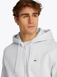 Tommy Jeans Sweatshirt TJM REG S FLAG ZIP FLEECE THRU Grau/Hellgrau