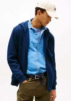 Tommy Jeans Sweatshirt TJM REG S FLAG ZIP FLEECE THRU Dunkelblau