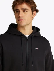 Tommy Jeans Sweatshirt TJM REG S FLAG ZIP FLEECE THRU Schwarz