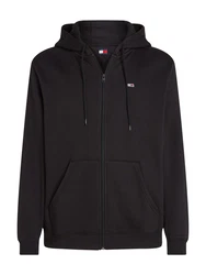 Tommy Jeans Sweatshirt TJM REG S FLAG ZIP FLEECE THRU Schwarz