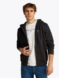 Sweatshirt TJM REG S FLAG ZIP FLEECE THRU mit bestickten Markenlogo auf Brusthhe