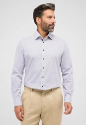 Eterna Langarmhemd MODERN FIT NON IRON Grau/Weiß/Lila