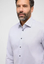 Eterna Langarmhemd MODERN FIT NON IRON Grau/Weiß/Lila