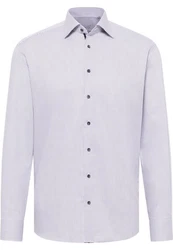 Eterna Langarmhemd MODERN FIT NON IRON Grau/Weiß/Lila