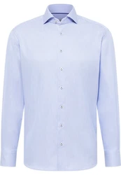 Eterna Langarmhemd MODERN FIT NON IRON Hellblau/Dunkelblau