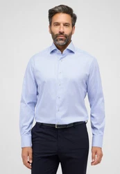 Eterna Langarmhemd MODERN FIT NON IRON Hellblau/Dunkelblau