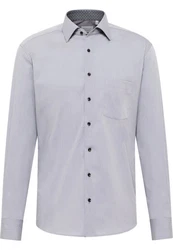 Eterna Langarmhemd MODERN FIT Grau/Hellgrau/Dunkelblau