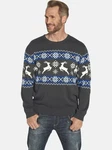 Jan Vanderstorm Strickpullover TORE Dunkelblau/Grau/Dunkelgrau