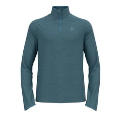 Odlo Langarmshirt Run Easy Warm Midlayer 1/2 Zip Blau Melange