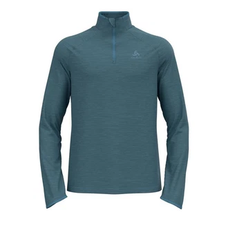 Odlo Langarmshirt Run Easy Warm Midlayer 1/2 Zip Blau Melange