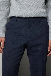 Next Slim Fit Donegal Anzughose Dunkelblau/Blau/Hellblau