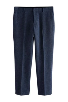 Next Slim Fit Donegal Anzughose Dunkelblau/Blau/Hellblau