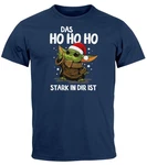 MoonWorks Print-Shirt Herren T-Shirt Weihnachten Baby-Yoda Fun-Shirt Spruch 