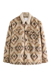 Hemdjacke Hemdjacke mit Borgfutter und Navajo-Muster (1-St)