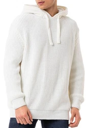 RedBridge Strickpullover mit Kapuze  Grau/Weiß/Khaki/Dunkelblau