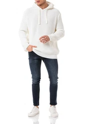 RedBridge Strickpullover mit Kapuze  Grau/Weiß/Khaki/Dunkelblau
