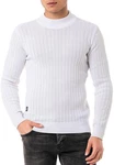 RedBridge Strickpullover mit kurzem Stehkragen Grau/Weiß/Creme/Silber