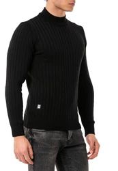 RedBridge Strickpullover mit kurzem Stehkragen Schwarz