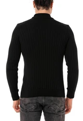 RedBridge Strickpullover mit kurzem Stehkragen Schwarz