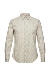 Esprit Business Hemd Weiß/Khaki/Beige