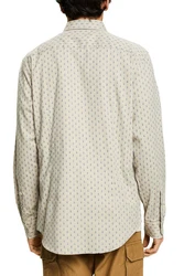 Esprit Business Hemd Weiß/Khaki/Beige