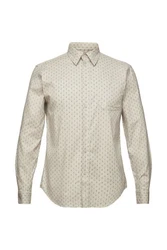 Esprit Business Hemd Weiß/Khaki/Beige