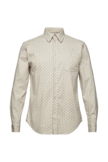 Esprit Business Hemd Weiß/Khaki/Beige