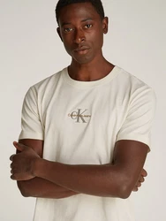 Calvin Klein Jeans T-Shirt MONOLOGO TEE Khaki/Weiß/Beige/Creme