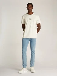 Calvin Klein Jeans T-Shirt MONOLOGO TEE Khaki/Weiß/Beige/Creme