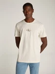 Calvin Klein Jeans T-Shirt MONOLOGO TEE Khaki/Weiß/Beige/Creme