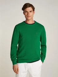 TOMMY HILFIGER Pullover 'ESSENTIAL' STEUERKREUZ Grün/Dunkelgrün/Neonfarben