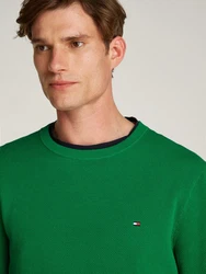 TOMMY HILFIGER Pullover 'ESSENTIAL' STEUERKREUZ Grün/Dunkelgrün/Neonfarben