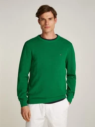 TOMMY HILFIGER Pullover 'ESSENTIAL' STEUERKREUZ Grün/Dunkelgrün/Neonfarben