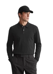Marc O'Polo Langarm-Poloshirt Dunkelgrau/Khaki/Hellgrau/Grau/Schwarz