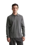 Marc O'Polo Langarm-Poloshirt Hellgrau/Dunkelgrau/Grau