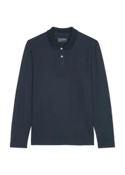 Marc O'Polo Langarm-Poloshirt Dunkelblau/Blau/Grau