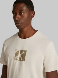 Calvin Klein Jeans Rundhalsshirt SMALL CK BOX TEE Khaki/Beige