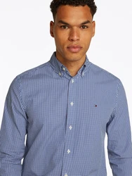 Tommy Hilfiger Businesshemd Flex Poplin Gingham RF Shirt Hellblau/Dunkelblau/Blau