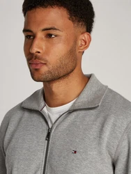 Tommy Hilfiger Sweatjacke Essential Fleece ZT Stand Collar grau/medium grau