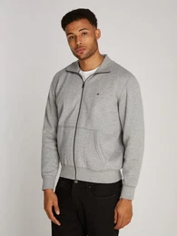 Sweatjacke ESSENTIAL FLEECE ZT STAND COLLAR mit Logostickerei